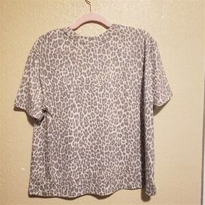 NWT Calme XS Effect Drop Shoulder Tee Leopard 115026